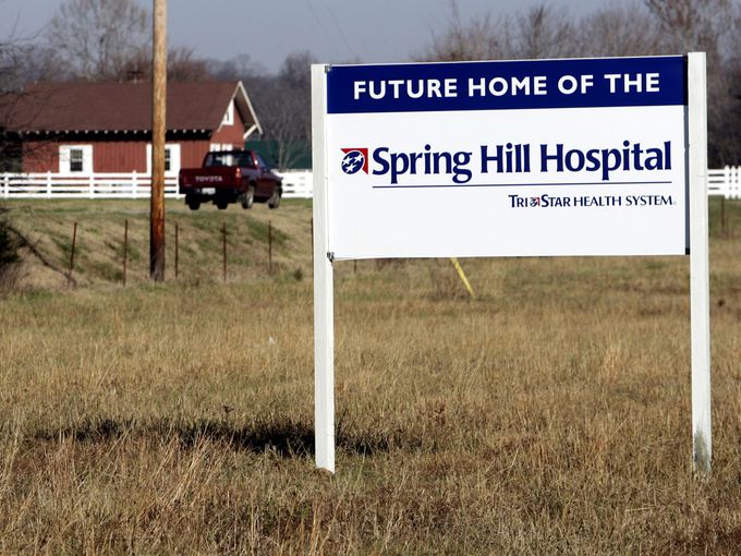 HCA Inc. has marked the site of its planned 56-bed hospital in Spring Hill on Nov. 10, 2006